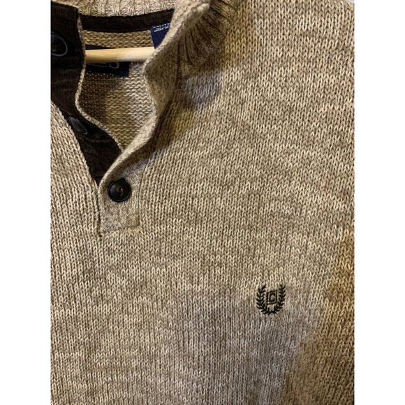 Chaps Men's Sz XXL‎ Elbow Patch Pullover Brown Cotton Sweater - Picture 3 of 7